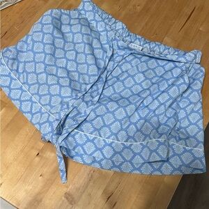 Sigrid Olsen Light Blue and White Leaf Print Sleepwear